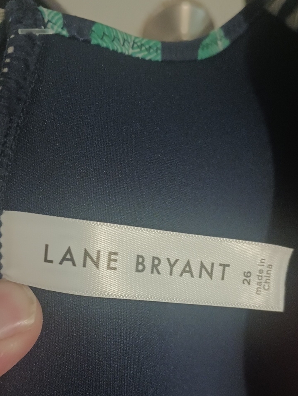 Lane Bryant Navy Tropical Floral One-Piece Swimsuit with Pink & Green Print - Picture 10 of 10
